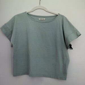Madewell cap sleeve cropped tee- mint green-M